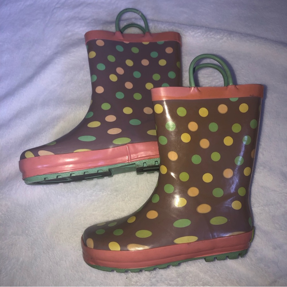 Polka dot rain boots